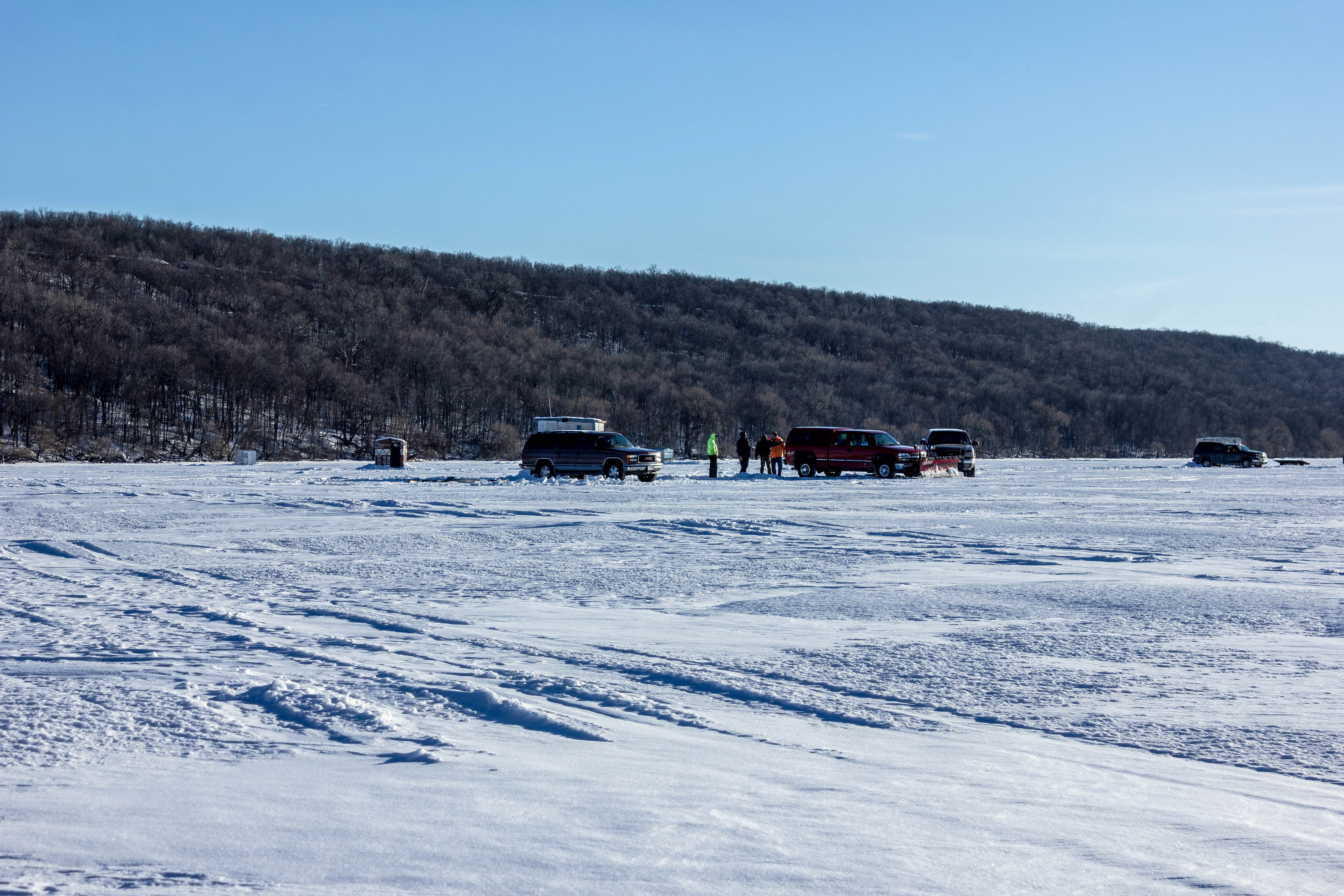 Ice fishing on Lake Winnebago