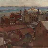 Oil Painting of Newcastle, New South Wales, Australia in 1925