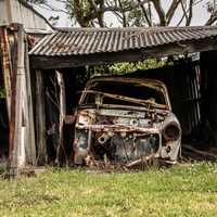 Old Car in Garage in Newcastle, New South Wales, Australia