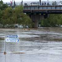 Flooding along the Maitland riverfront during the 2007 flood in New South Wales, Australia