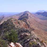 View along the West MacDonnell Ranges from the Larapinta Trail in Northern Territory, Australia