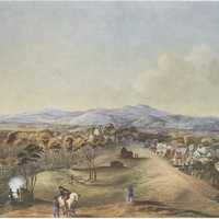 North Terrace of Adelaide in 1841 in Southern Australia