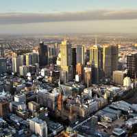 Melbourne Cityview with skyscrapers in Victoria, Australia