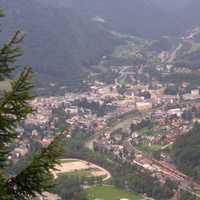 View of Bad Ischi from a hill in Austria