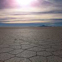 Cracked salt plane surface in Bolivia