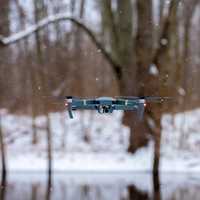 Flying Drone in the Snow