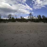 Clouds over the sand dune at Lesser Slave Lake Provincial Park