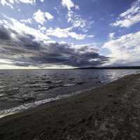 Sandy Shoreline with low clouds at Lesser Slave Lake