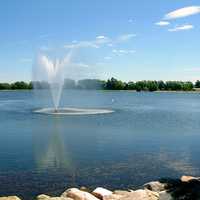 Henderson Lake and fountain in Lethbridge, Alberta