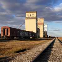 Mossleigh Alberta Canada railroad and barns