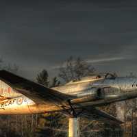 RCAF jet mounted by Millennium Park in St. Albert, Alberta