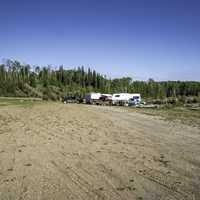 RV's at Hutch lake Camp, Alberta