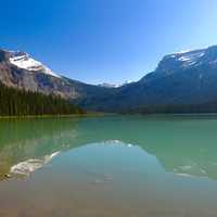 Emerald Lake in the Canadian Rockies landscape