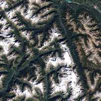 Glacier National Park as seen from space in British Columbia, Canada