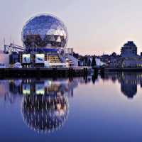 Science World skyline in Vancouver, British Columbia, Canada