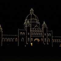 Christmas Lights on the Parliament building in Victoria, British Columbia, Canada