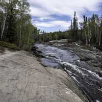 Cascading Water of the Cameron River landscape on the Ingraham Trail