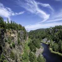 Cliffs and River under the Blue Sky at Eagle Canyon, Ontario