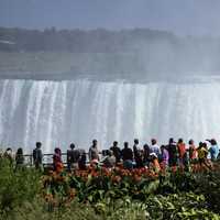 People looking at Niagara Falls in Ontario, Canada