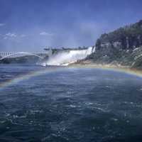 Rainbow across the River at Niagara Falls, Ontario, Canada