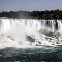 Silky Waters of American Falls Flowing down from the top as soon from Niagara Falls, Ontario, Canada