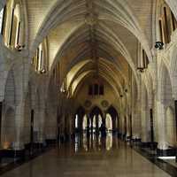Interior Corridors of the Parliament Building in Ottawa, Ontario, Canada