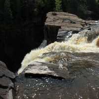 Tumbling over the cliff at Pigeon River Provincial Park, Ontario, Canada