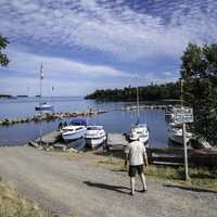 People at the Marina at Silver Isle, Sleeping Giant Provincial Park, Ontario