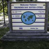 Sign of Thunder Bay Sister Cities in Ontario