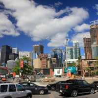 City under Construction in Toronto, Ontario, Canada