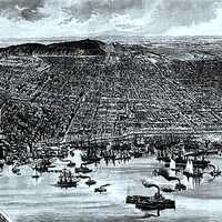 Montreal Harbour in 1889 in Quebec, Canada