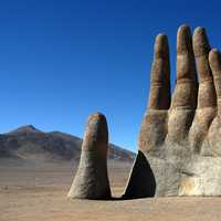Hand in the Atacama Desert in Chile