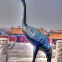 Crane Statue at the forbidden palace in Beijing, China
