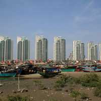 Skyline with towers in Sanya