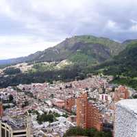 Bogota Cityscape with mountains in Colombia
