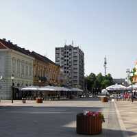 Main Square of Slavonski Brod in Croatia