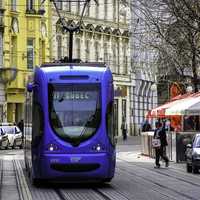 Croatian Tram in Zagreb, Croatia