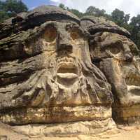 Large Stone Carvings on Rock