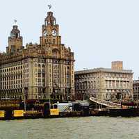 Closeup view of Liverpool Waterfront, England