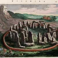 Old depiction of Stonehenge