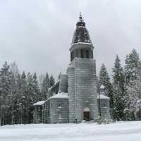 Konnevesi Church building in the snow in Finland