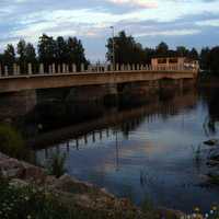 Savisilta Bridge spanning the river in Ylivieska, Finland