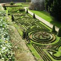 Gardens in the castle moat in Angers, France