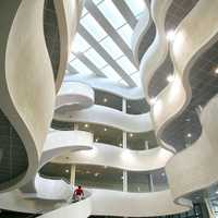 The interior of the University of Le Havre library in France