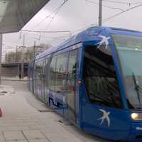 Train on Tramway Network in Montpellier, France