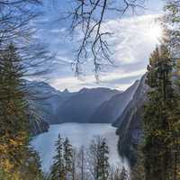 Königssee Landscape with lake and scenery