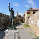 Statue of Miguel de Cervantes at the port in Nafpaktos, Greece
