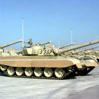 Kuwaiti Armed Forces M-84 main battle tanks during the Gulf War