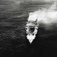 Hiryu before sinking at the battle of Midway, World War II