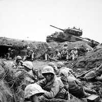 Marines from the 24th Marine Regiment during the Battle of Iwo Jima, World War II